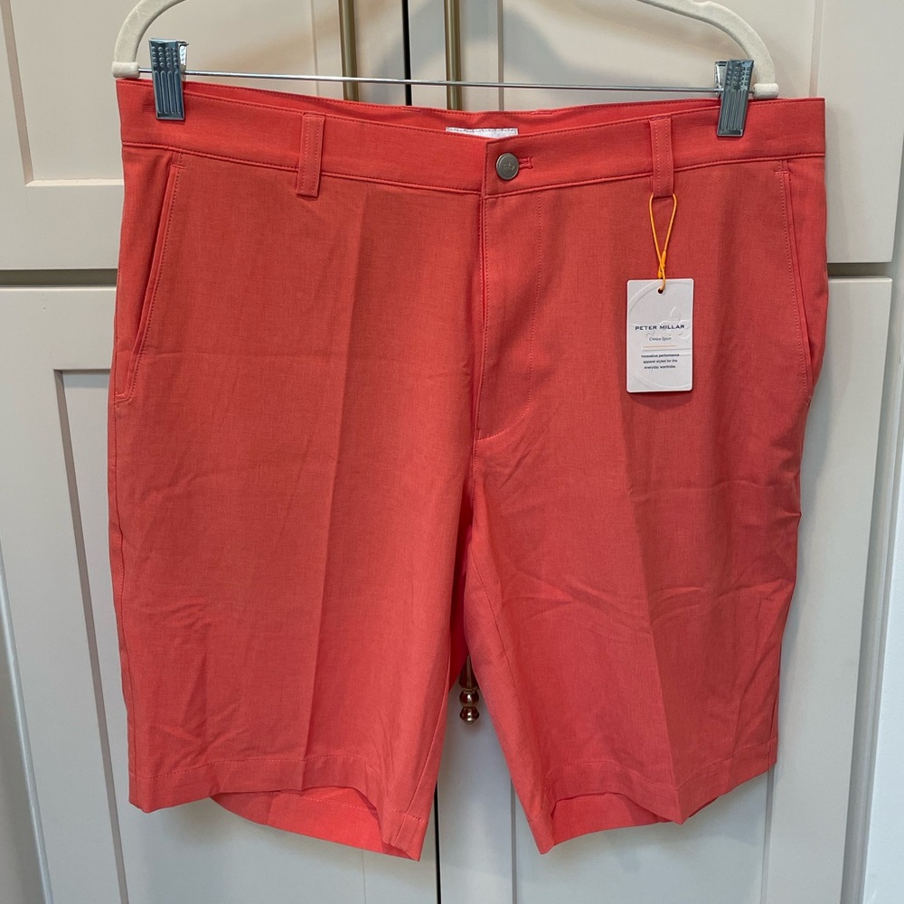 NWT - Peter Millar Flat-Front Performance Shorts … - image 1
